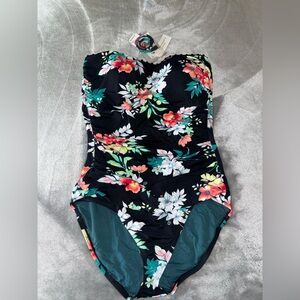 NWT Tommy Bahama Floral Springs Bandeau style swimsuit size 8